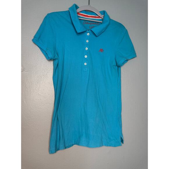 AEROPOSTALE Women's Aero Solid A87 Polo in teal - Picture 2 of 8